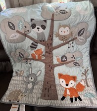 Bedtime Original LAMBS  IVY Woodland Friends Animals Mint / Gray Crib Comforter
