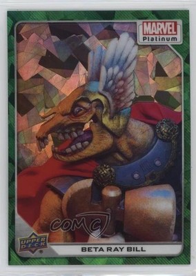 2023 Upper Deck Marvel Platinum Green Crackle 57/99 Beta Ray Bill #1 mq5