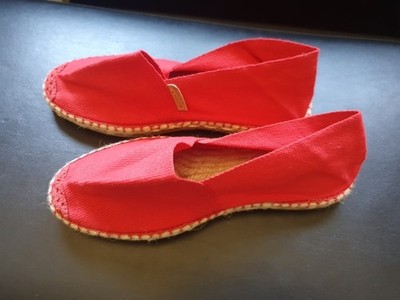 French Espadrilles (Sandals) for Kids Size EU 35 / US 3 Color Red
