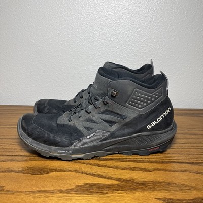 Salomon Outpulse Mid GTX Mens Sz 12.5 Black High Top Hiking Boots Shoes 187982