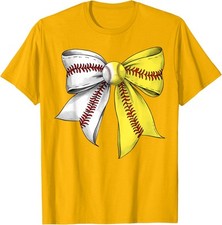 Baseball Softball Mom Coquette Bow Game Day Unisex T-Shirt