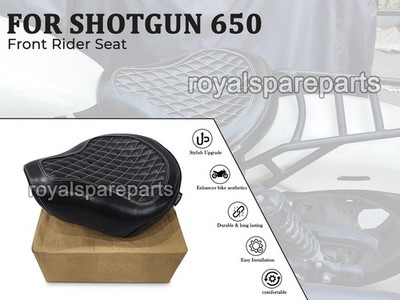 '' Original Leder Vorne Rider Sitz Glänzend Schwarz D4 '' Für Enfield Shotgun 650