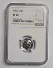1952 PROOF Silver Roosevelt Dime NGC PF69