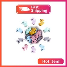 WEWAYSMILE 12Pcs Animal Silicone Focal Beads for Keychain Making Deer Focal Bead