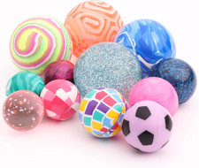 Bouncy Balls - 12 Bouncing Balls Assorted Pack - 3 Sizes: 45Mm, 32Mm and 25Mm - 
