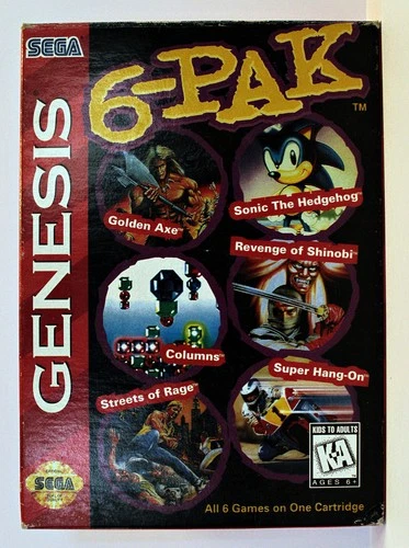 6-Pak Sega Genesis 1995 Complete In Box With Manual Tested/Works Read Condition