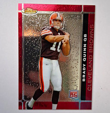 2007 Topps Finest Brady Quinn Rookie Base Set Cleveland Browns #102 Card. rookie card picture