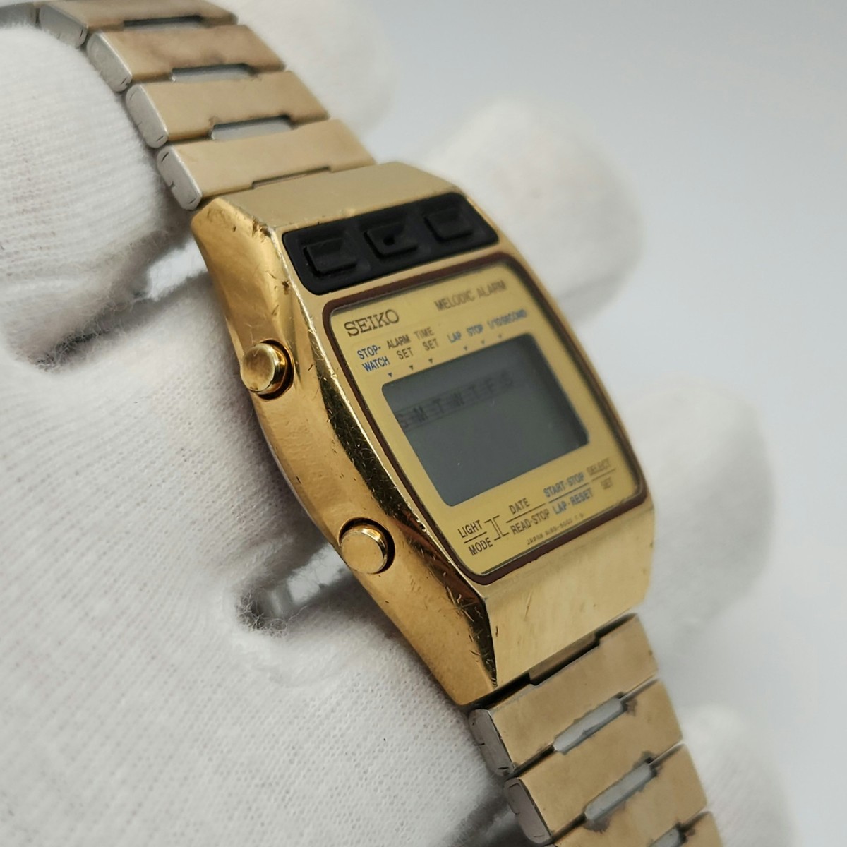 Seiko Men's Vintage Gold Tone Digital Watch A169-5000 - FOR PARTS
