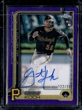 2025 Topps Chrome #RA-GKO Grant Koch Rookie Autographs Purple Refractors #/250