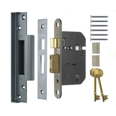 ERA Viscount 2,5'' 5 Hebel Einsteckschloss FALZSCHLOSS Türschloss Satin Chrom 217-52