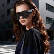 Oversized Shield Sunglasses One Piece Lens Sport Fashion UV400 Women Shades