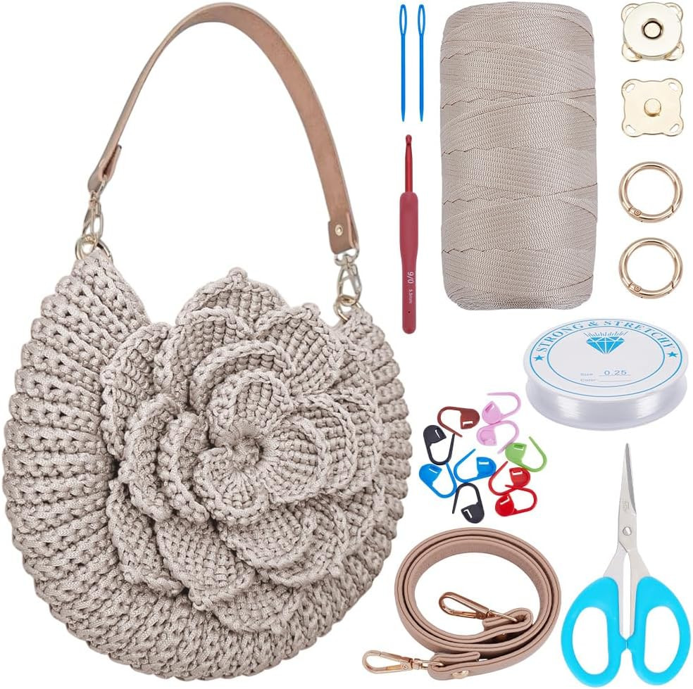Crochet Bag Kit for Beginners Crochet Tote Bag Set Crochet Bag Starter Kit Wi...