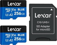 Lexar 256GB 2 Pack Blue Micro SD Card Up to 160MB/s microSDVC 256GB - Blue - New