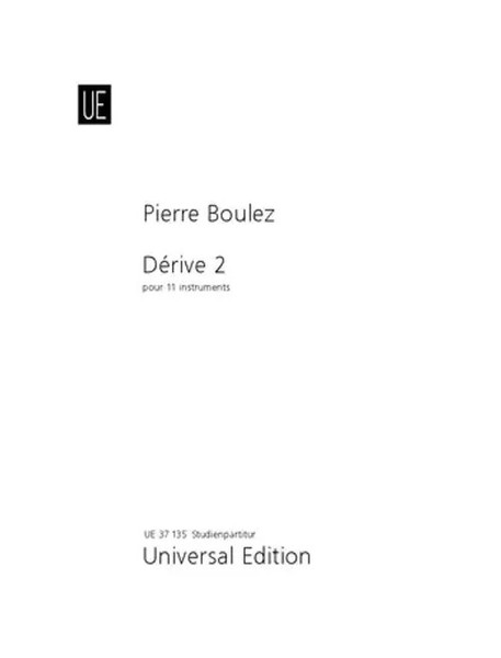 Pierre Boulez | DéRive 2 | Taschenbuch (2018) | 11 Instrumente. Studienpartitur.-image