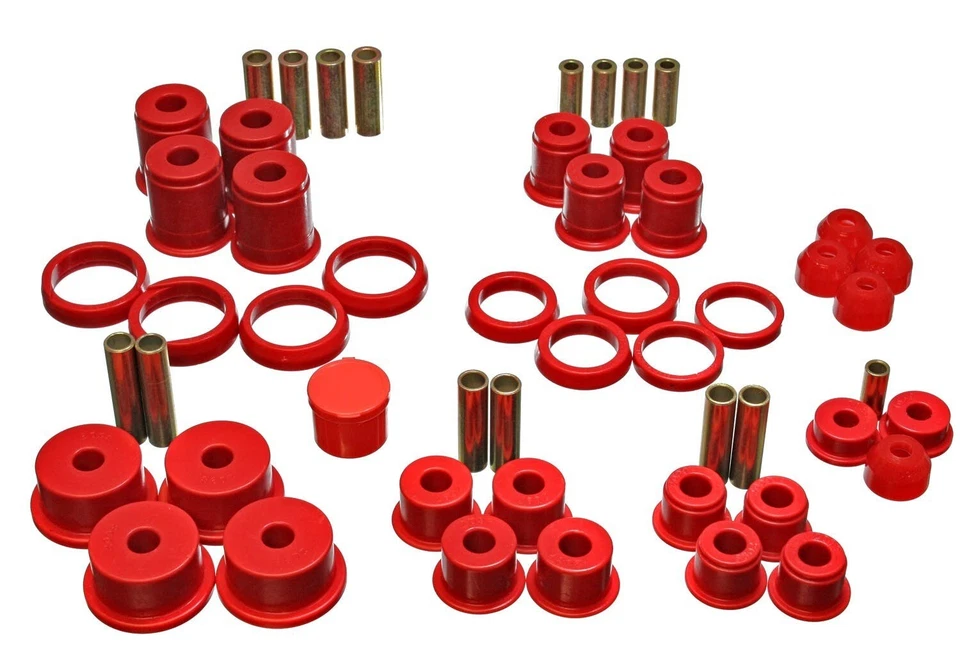 Juego de bujes maestros rojos Energy Suspension 2.18105R para Jeep Cherokee 1984-2001 Foto 2 de 2