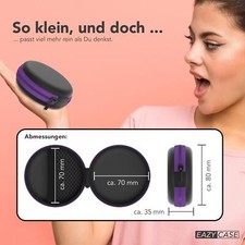 Kopfhörer Tasche Case Schutzhülle Aufbewahrungstasche Netzfach Rund Lila – Bild 7