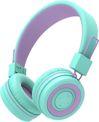 iClever Kids Bluetooth Headphones BTH02 93H Playtime Type C Fast Charging Blu...