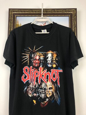 Vintage Slipknot Band Tee Shirt Rare Hype Over Print Mens Black