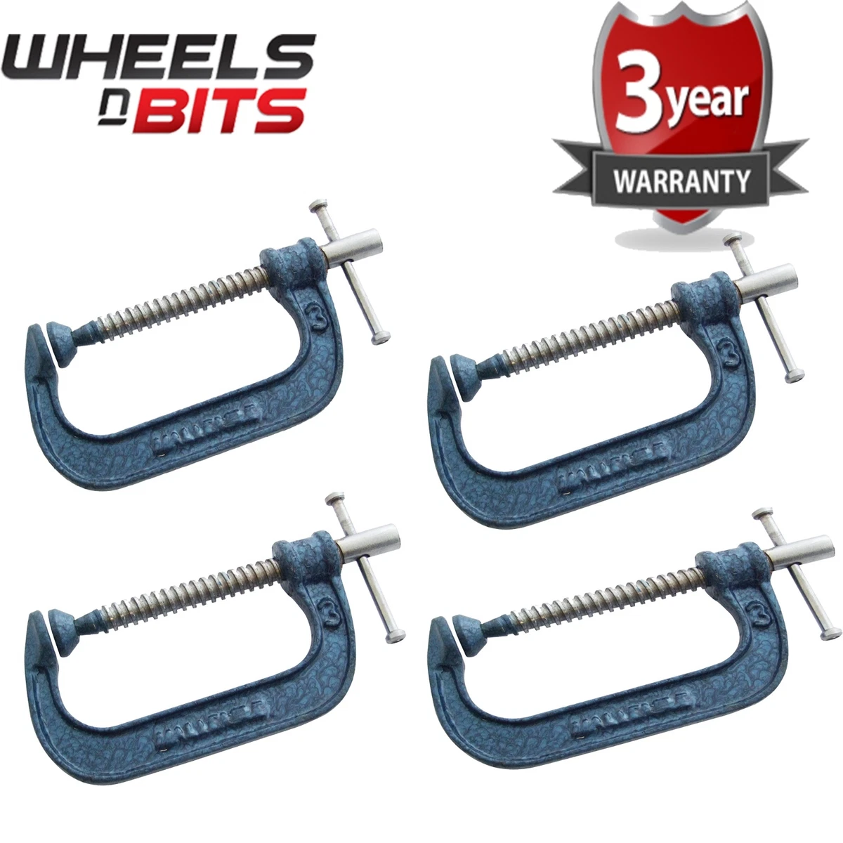 NEW 4x Heavy Duty G Clamp 3 Inch 75mm G Clamps with Swivel Pad eBay