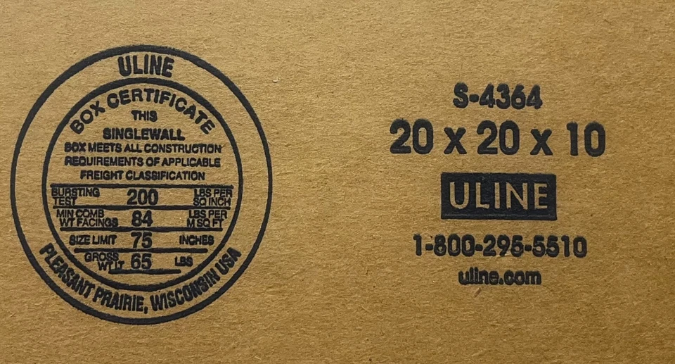 20" x 20" x 10" CARDBOARD BOX - 200 lb - 10 BOX BUNDLE - Image 2 of 4