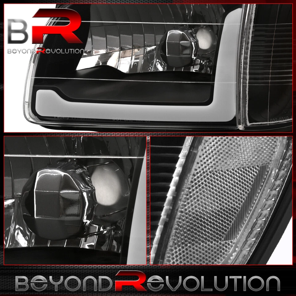 Luz principal LED DRL transparente negra Tacoma 2001-2004 + lámpara de parachoques de señal de esquina Foto 3 de 4