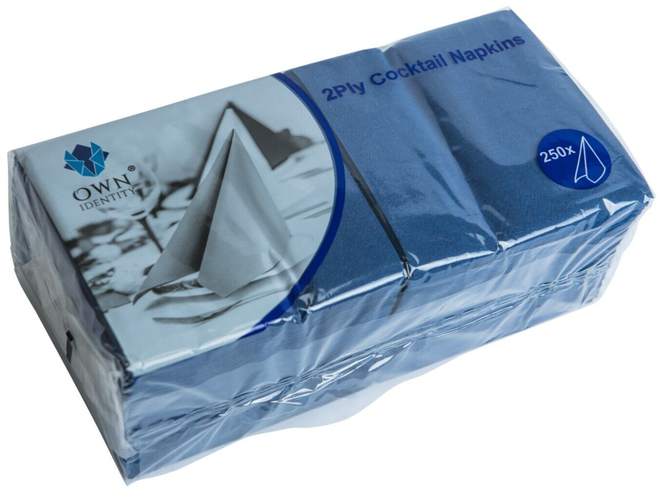 Cocktail Napkins Blue 250 2Ply 24cm Bar Serviettes Party Fit Bar Caddies