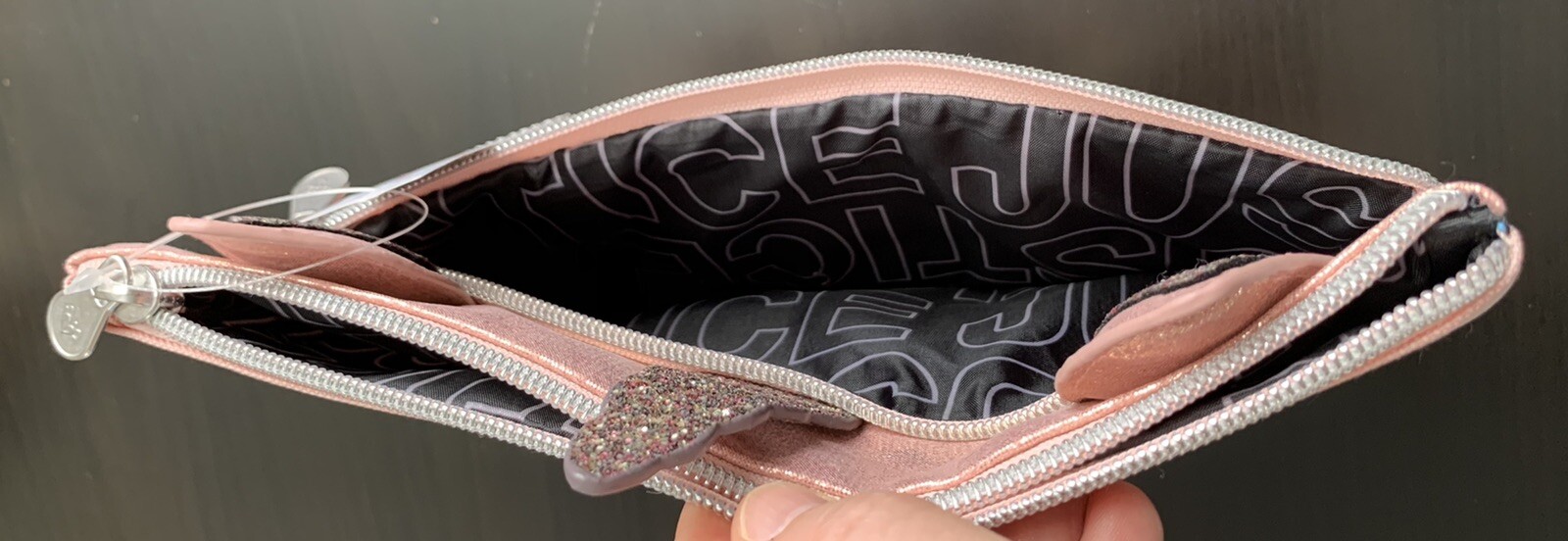 Justice Girls Quilted Rose Gold Unicorn Pencil Pouch Pencil Case Bag Initial D
