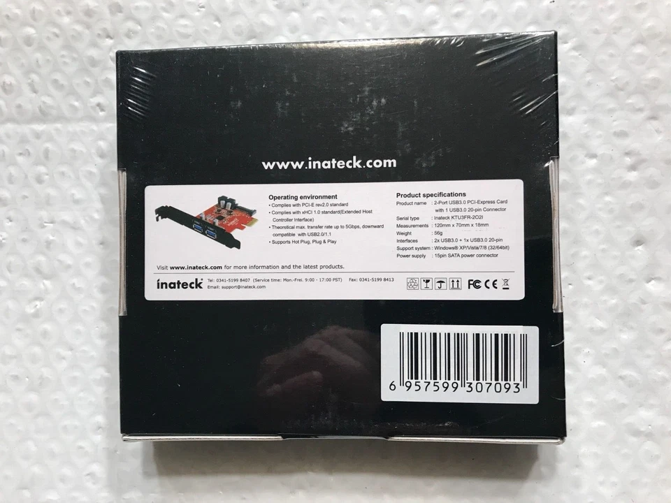 Inateck 2-Port USB 3.0 PCIe Express Card KTU3FR-2021 5Gb/s New complete in boxes - Image 3 of 4