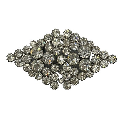 Antique Art Deco 1930s Sparkling Clear Rhinestone Triangle Belt Buckle Art Deco Clear Vintage Belt Buckles for sale | eBay main image 3
