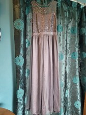 Silver Sequin/ Mesh Prom/party Dress Size 10 One Small Mark On Skirt See Pic 3!