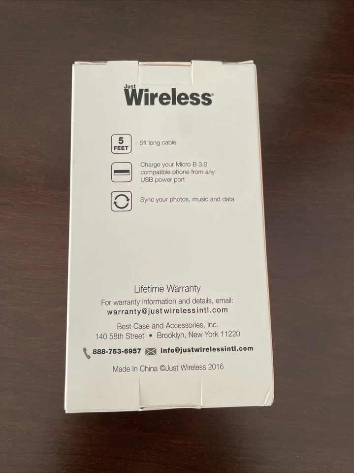 NEW Just Wireless 5ft USB cable for Samsung MICRO B 3.0 (af) - Image 2 of 2