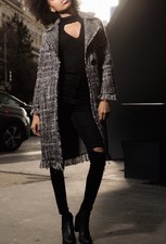 Zara Woman Fantasy Tweed Frailed Blazer Jacket Size M