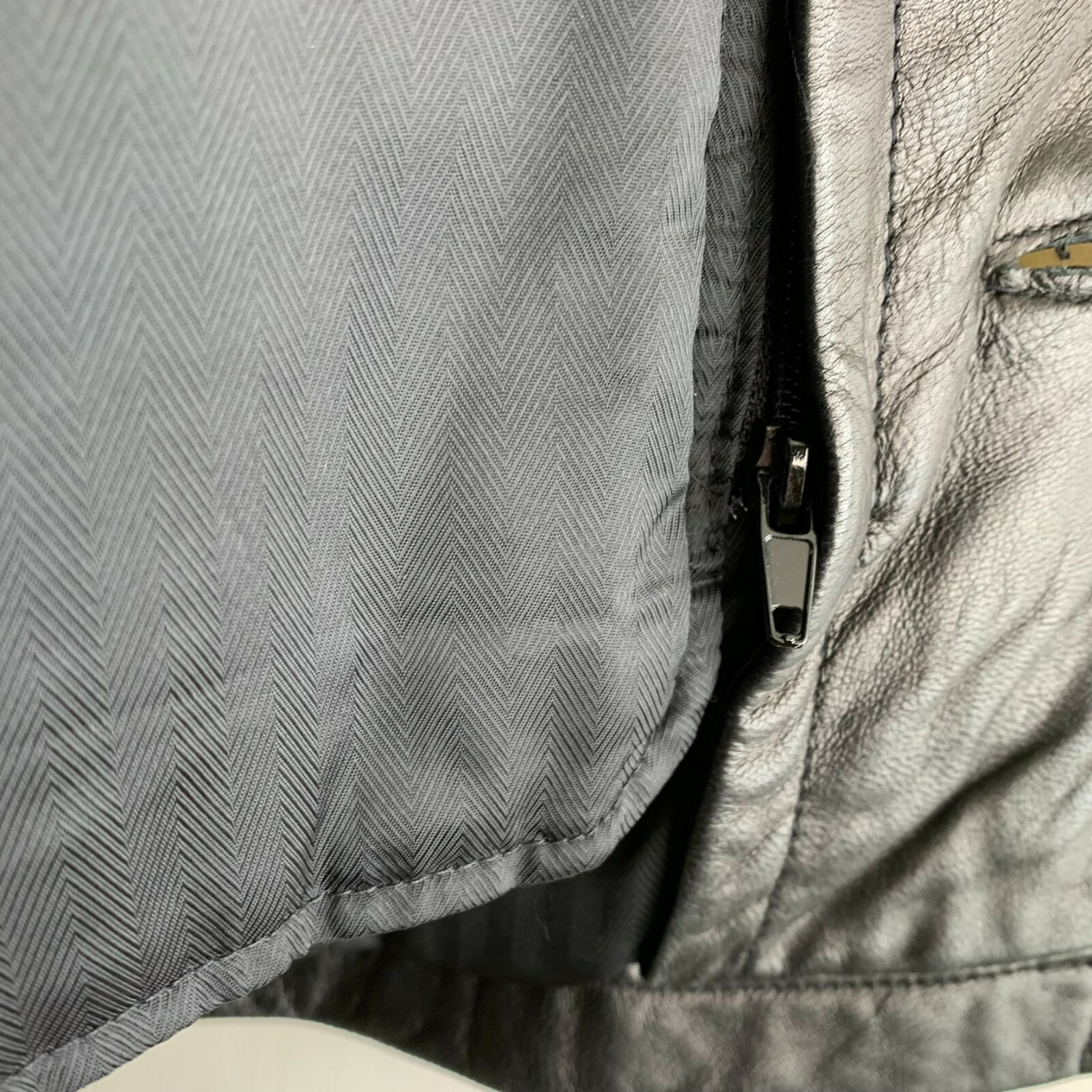 Weathervane by Weatherproof Jacket Black Leather Zip Out Lined Button