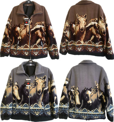 DAMEN FRAUEN DOPPEL FLEECE TIER WELPEN WOLF DELFIN WILD BEDRUCKT JACKE MANTEL