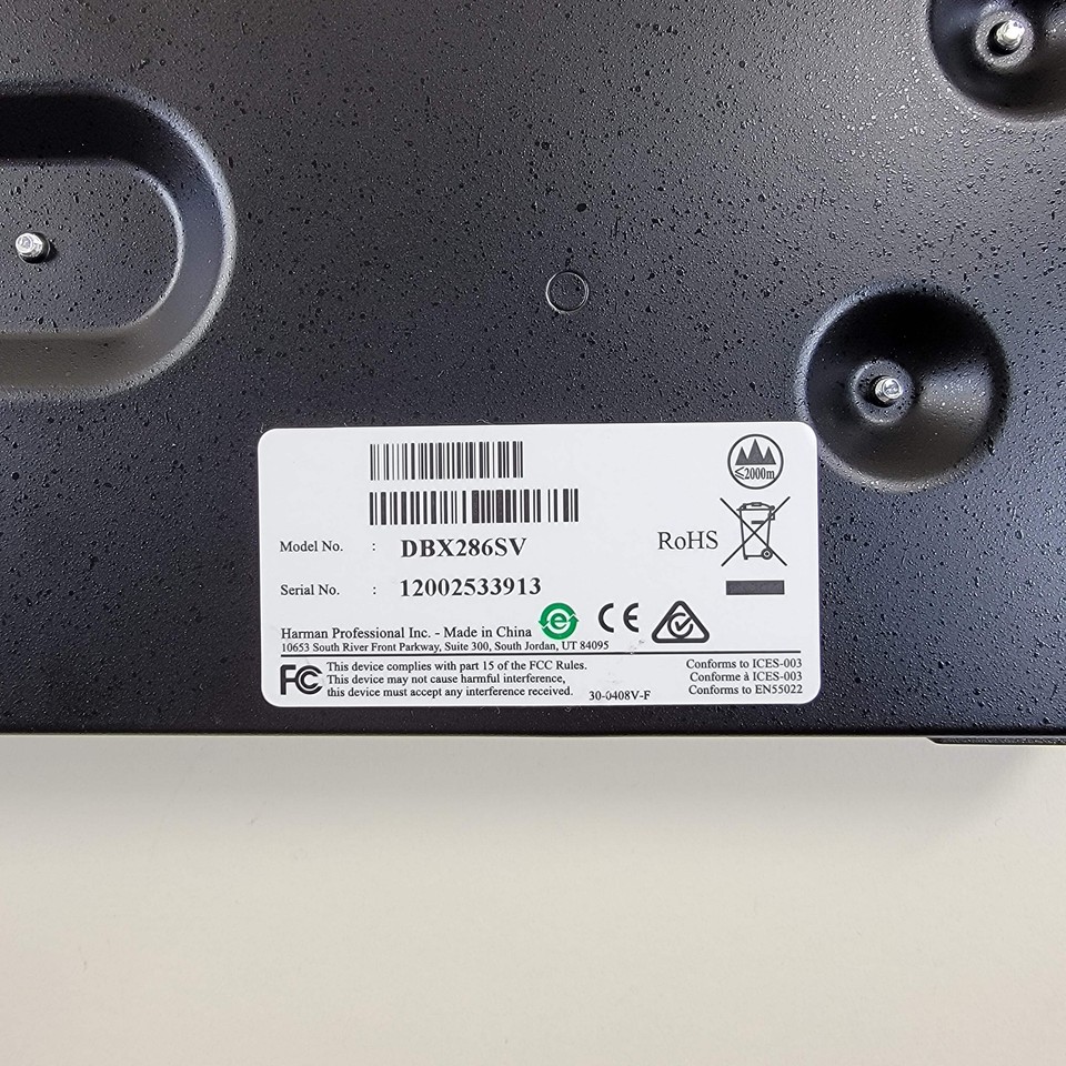 Harman Professional Inc DBX 286s Mic Preamp/Processor DBX286SV eBay