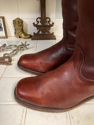 Frye Campus Boots Brown Leather Square Toe Knee High 12 D  display picture 1