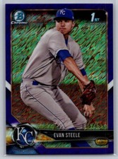 2018  Bowman Chrome #BCP245 Evan Steele Purple Shimmer Refractor 125/655 ROYALS