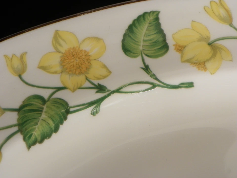 Wedgwood KINGCUP 大号椭圆形肉盘 17 英寸亮黄色黄油杯花 — 第 4/4 张图片