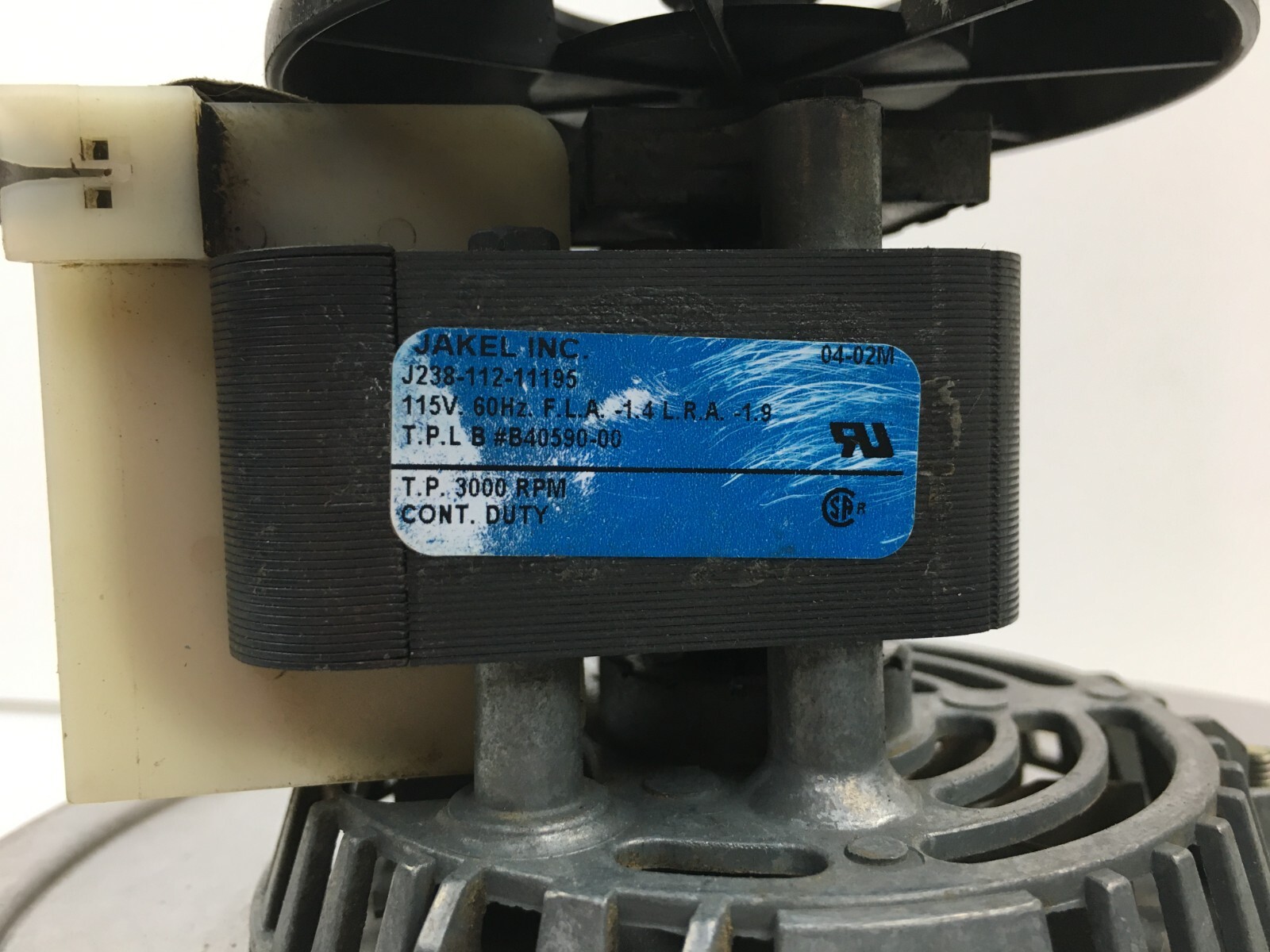 JAKEL J238-112-11195 Draft Inducer Blower Motor B40590-00 used 