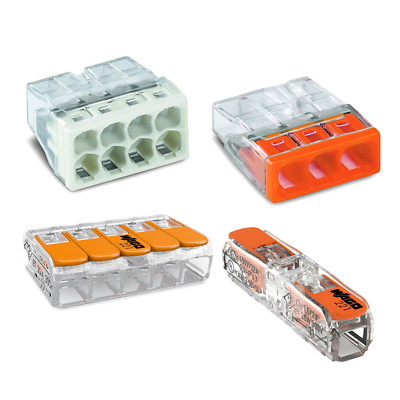 SET Wago Klemmen Durchgangsverbinder mit Hebel Dosenklemme WAGO Klemmen