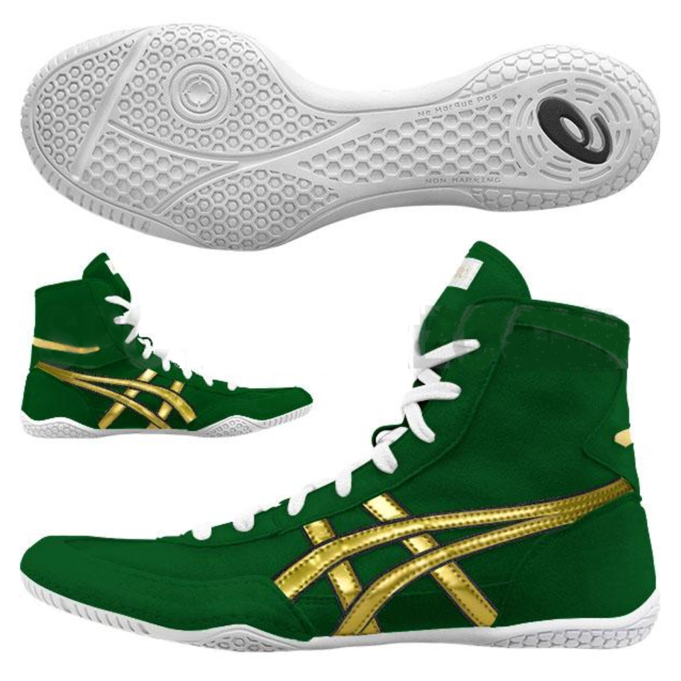 【Made to order】ASICS Wrestling Shoes 1083A001 EXEO TWR900 Green x Gold