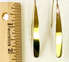 QVC Silver Style 18K Yellow Sterling Curved Bar Linear Earrings — photo 6