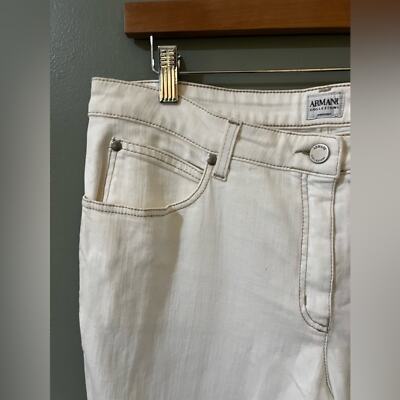Armani Collezioni off white denim jeans straight Leah size 16 | eBay