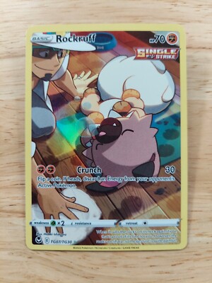 rockruff full art pokemon card Pokemon – Rockruff TG07/TG30 – Silver Tempest – Trainer Gallery Full Art –  Foil Card main image 0