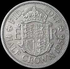UK Half Crown 1956 Elizabeth II Coin WCA A75