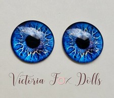 Blythe Doll Eyechips Blue Realistic Eye Chips 14mm for Custom Furby Ooak Blythe