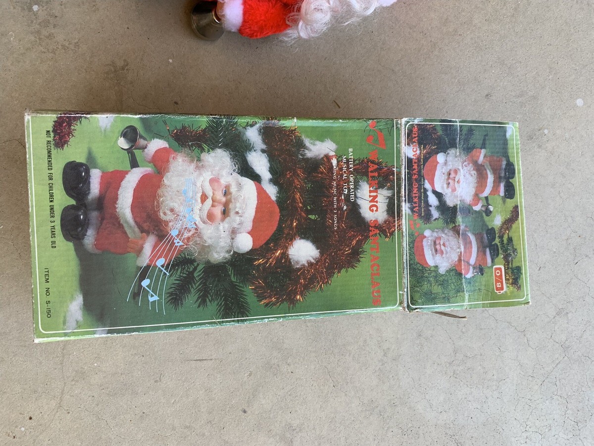 Vintage WALKING SANTA CLAUS Musical Toy w/Box | eBay