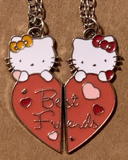 Hello Kitty Best Fiends Heart 2 Piece Necklaces