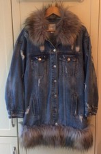 Guess Los Angeles Denim Jacket Faux Fur Lining Med/large Signed By Paul Marciano