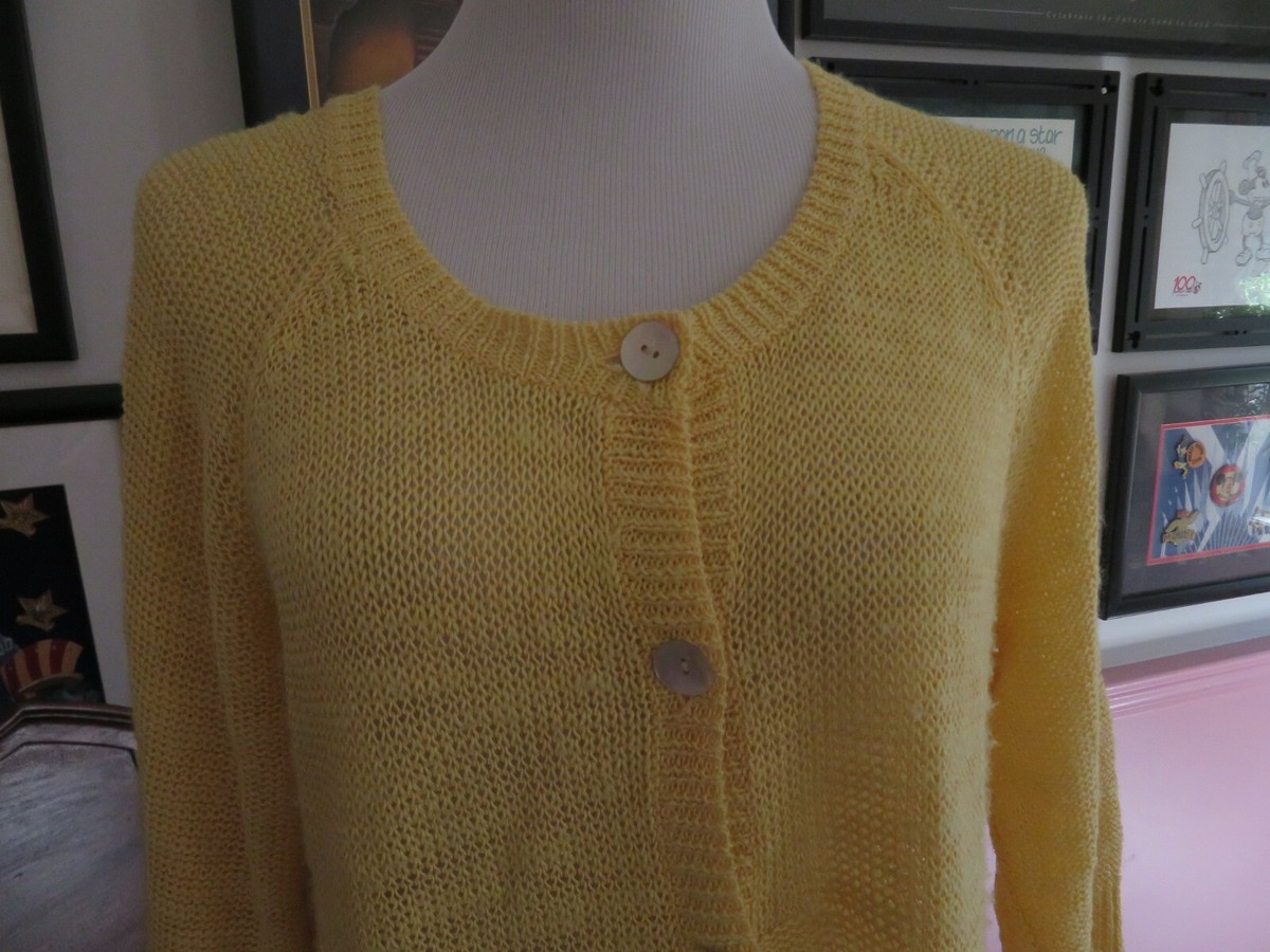 Cardigan Jaune Chico's Taille M - Ouvert, Mélange Lin, Occasion En Excellent état